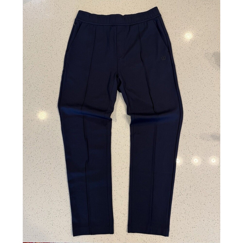 Wilson High Rise Tennis Track Pants Navy Blue Size Small Cozy Performance